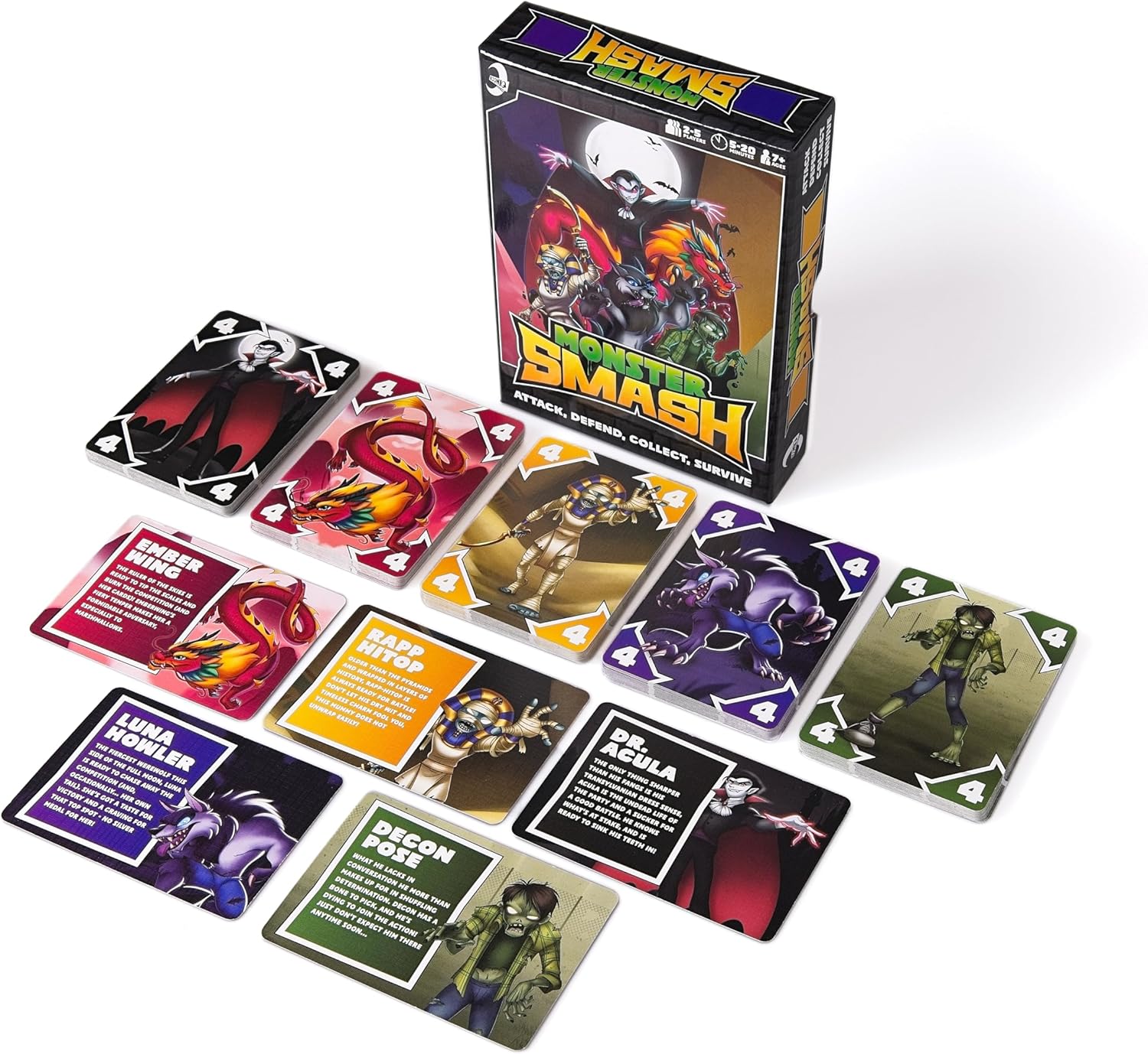 Monster Smash - Fast-paced Family-friendly & All ages - Party games - card games
