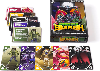 Monster Smash - Fast-paced Family-friendly & All ages - Party games - card games
