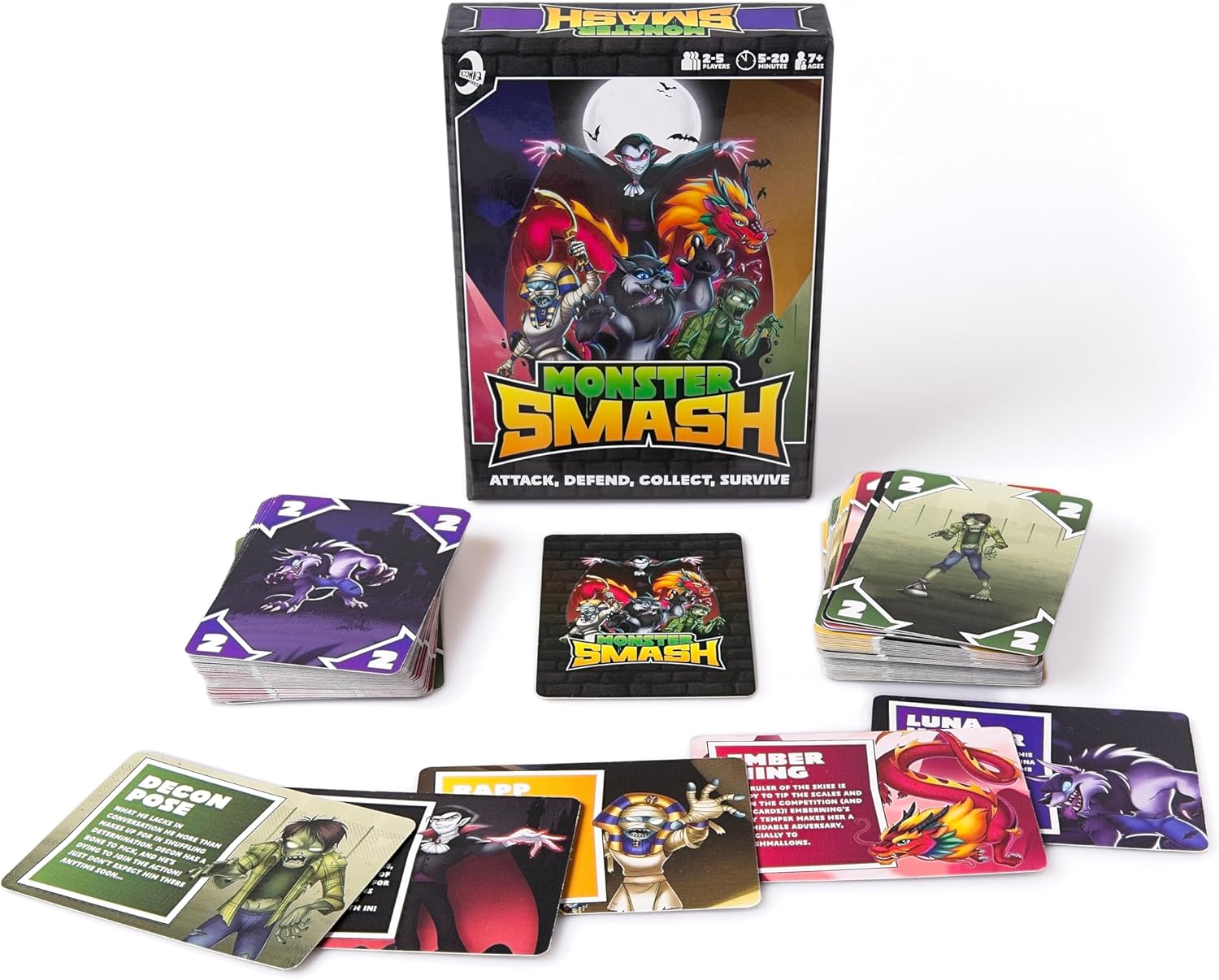 Monster Smash - Fast-paced Family-friendly & All ages - Party games - card games
