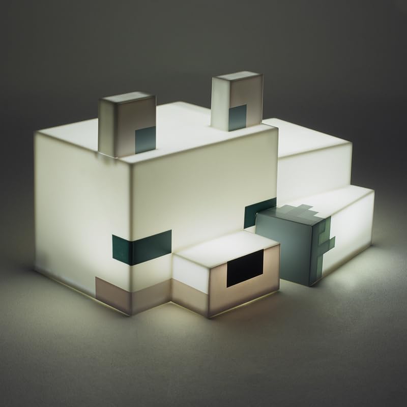 Paladone Minecraft Arctic Fox 3D Night Light, Officially Licensed Cute Lamp, Gift for Boys & Girls, Gaming Room Accessories and Bedroom Décor, Battery Powered