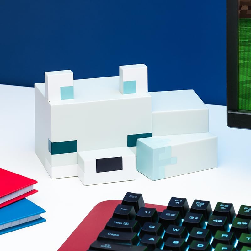 Paladone Minecraft Arctic Fox 3D Night Light, Officially Licensed Cute Lamp, Gift for Boys & Girls, Gaming Room Accessories and Bedroom Décor, Battery Powered