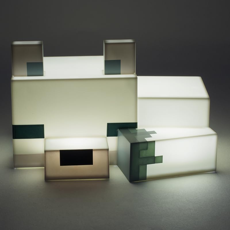 Paladone Minecraft Arctic Fox 3D Night Light, Officially Licensed Cute Lamp, Gift for Boys & Girls, Gaming Room Accessories and Bedroom Décor, Battery Powered