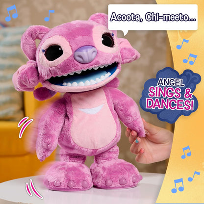 Disney Stitch Ultimate Angel Interactive 17" Plush Toy, 100+ Sounds & Reactions, Moves Like a Real-Life Angel, Toy for Fans, Girls, Kids, 3 and Up by Just Play