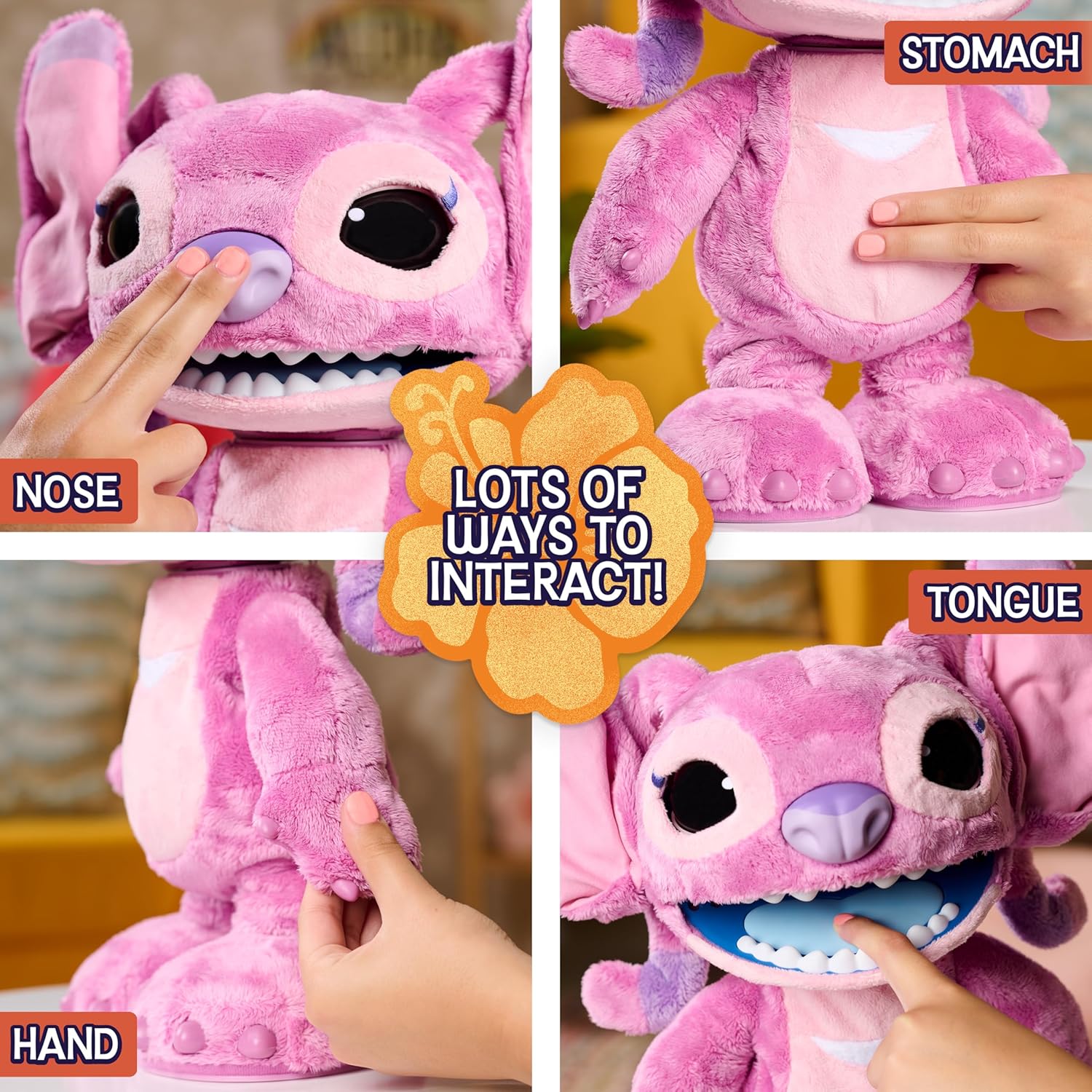Disney Stitch Ultimate Angel Interactive 17" Plush Toy, 100+ Sounds & Reactions, Moves Like a Real-Life Angel, Toy for Fans, Girls, Kids, 3 and Up by Just Play