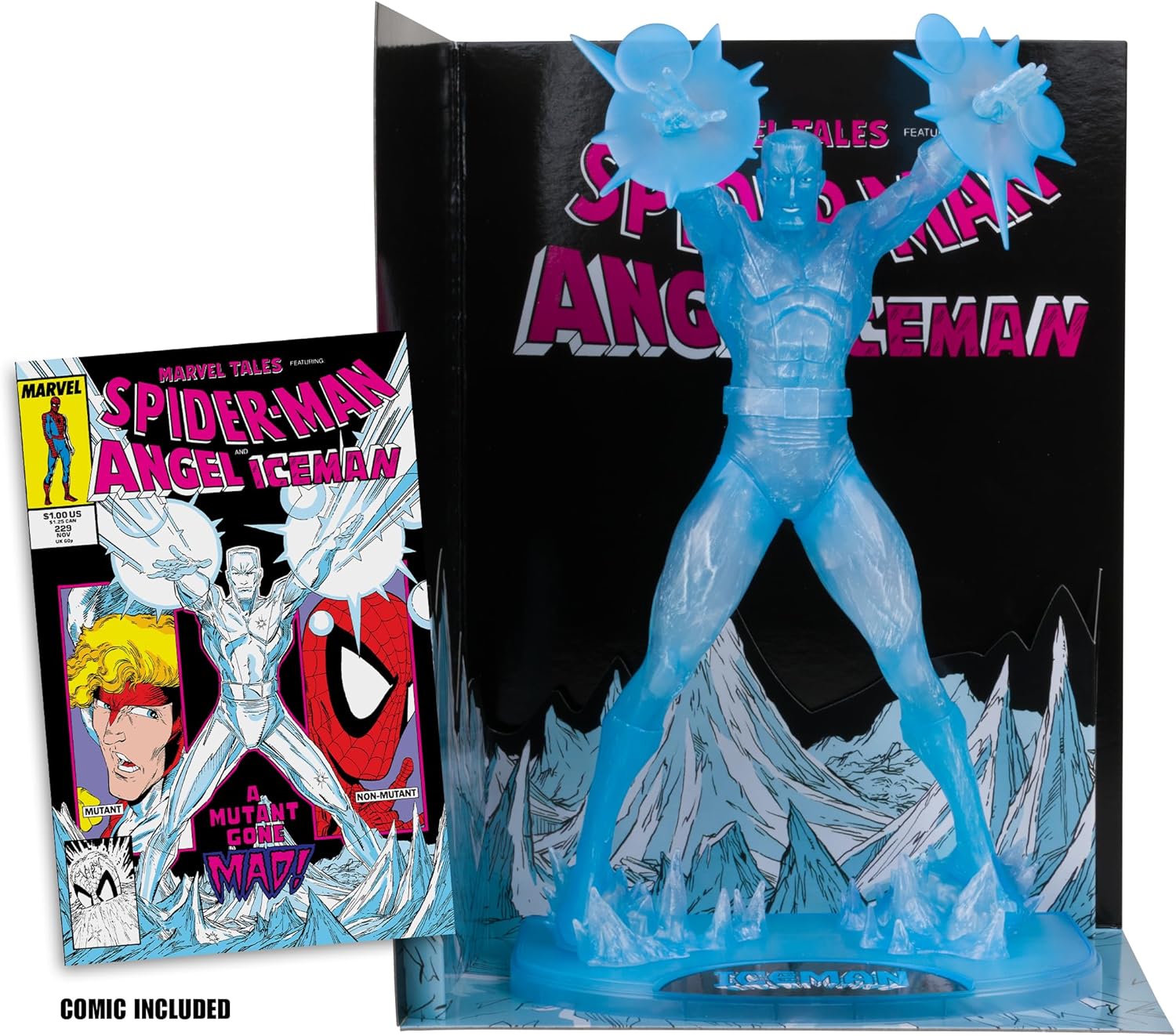 McFarlane Marvel Iceman 1:6th Scale Collectible with Scene (Marvel Tales #229) Red Platinum Edition Toys