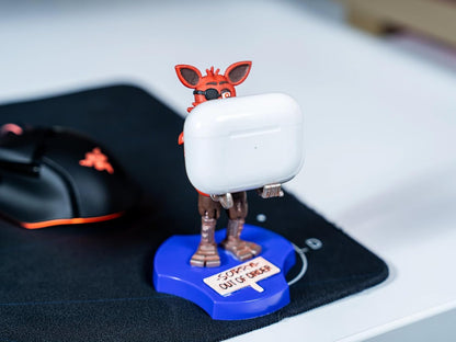 Cableguys Minis Five Nights at Freddy's Foxy Phone Stand & Earbuds Holder - Novelty Phone Stand for Desk Decor and Bedside Accessories, In Ear Headphone Holder for Smartphone & Small Devices