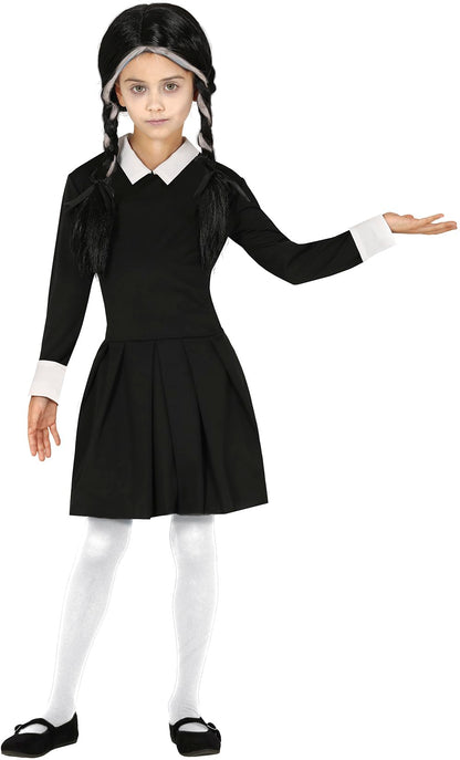FIESTAS GUIRCA | Gothic Girl Fancy Dress Costume for Children - Dress for Girls - Student and Schoolgirl Costumes for Halloween, Carnival, Movie and TV Parties - Ideal for World Book Day