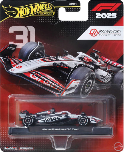 Hot Wheels 1:64 Scale Premium Die-Cast Formula 1 Collectible Toy Race Car with Real Riders Tires & Metal/Metal Body & Chassis (Styles May Vary
