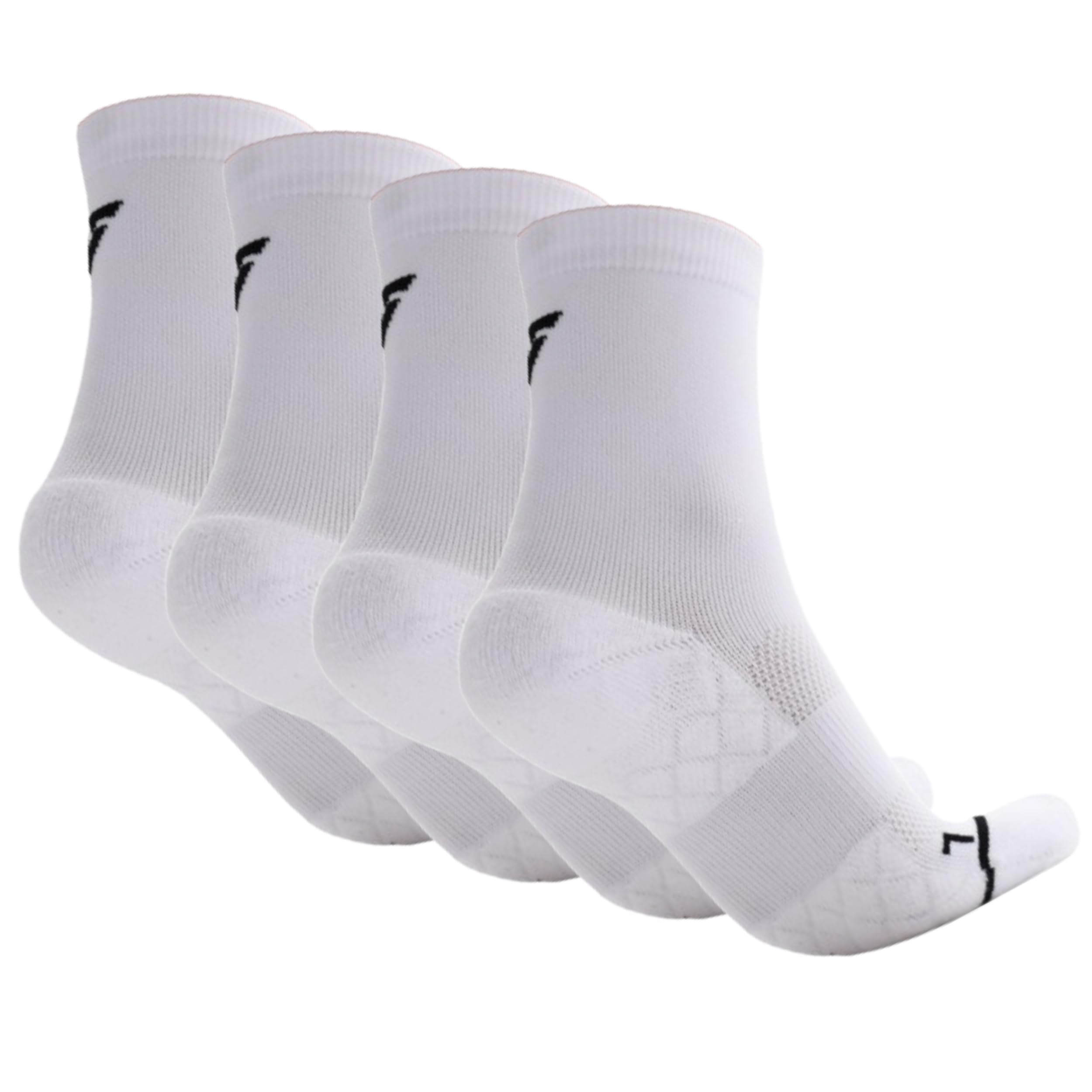 Velocity Performance Crew Socks, Pack of 2 Pairs, Cushioned, Running Athletic Training Socks, Seamless Toe, Odour Control, Breathable Mesh and Supportive Fit