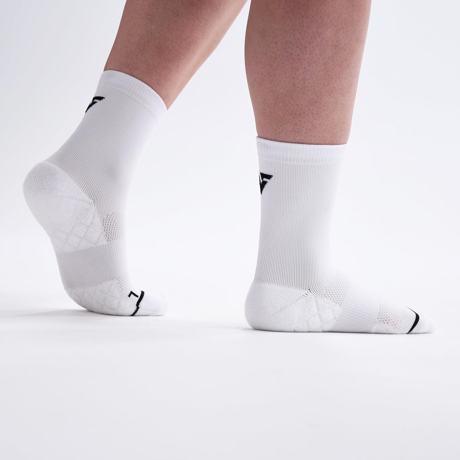 Velocity Performance Crew Socks, Pack of 2 Pairs, Cushioned, Running Athletic Training Socks, Seamless Toe, Odour Control, Breathable Mesh and Supportive Fit