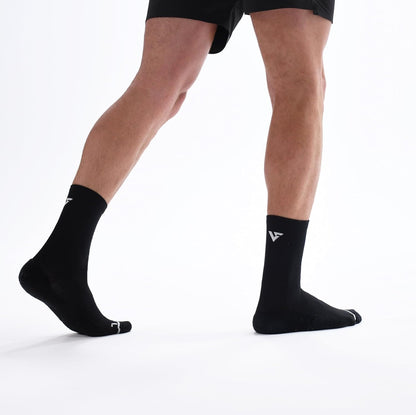 Velocity Performance Crew Socks, Pack of 2 Pairs, Cushioned, Running Athletic Training Socks, Seamless Toe, Odour Control, Breathable Mesh and Supportive Fit