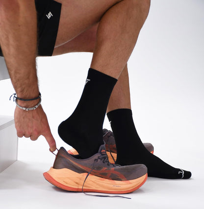 Velocity Performance Crew Socks, Pack of 2 Pairs, Cushioned, Running Athletic Training Socks, Seamless Toe, Odour Control, Breathable Mesh and Supportive Fit