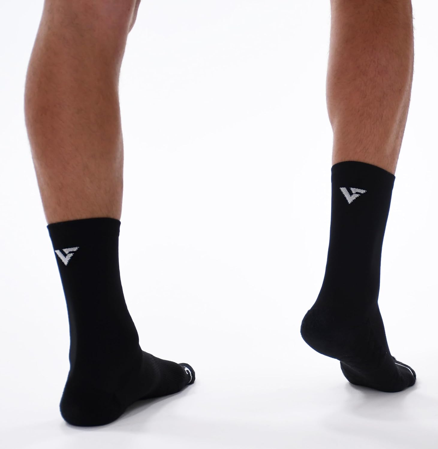 Velocity Performance Crew Socks, Pack of 2 Pairs, Cushioned, Running Athletic Training Socks, Seamless Toe, Odour Control, Breathable Mesh and Supportive Fit