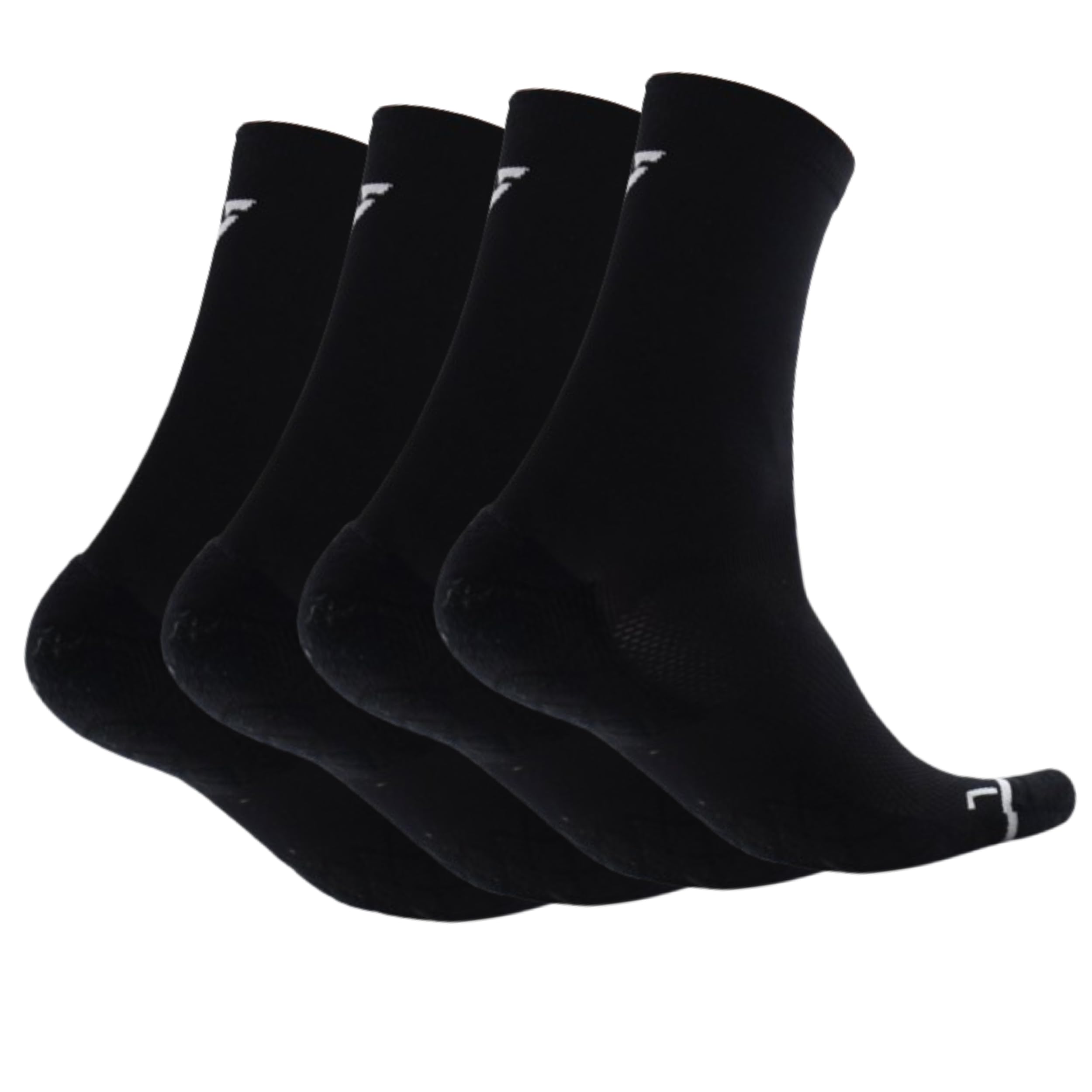 Velocity Performance Crew Socks, Pack of 2 Pairs, Cushioned, Running Athletic Training Socks, Seamless Toe, Odour Control, Breathable Mesh and Supportive Fit