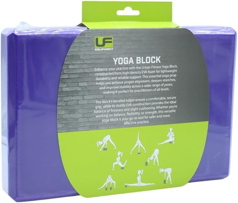 Yoga Block, High Density EVA Foam Support for Balance, Stretching and Stability, Non Slip Pilates Brick Lightweight for Home Gym Practice, Purple, 30 x 20 x 5 cm