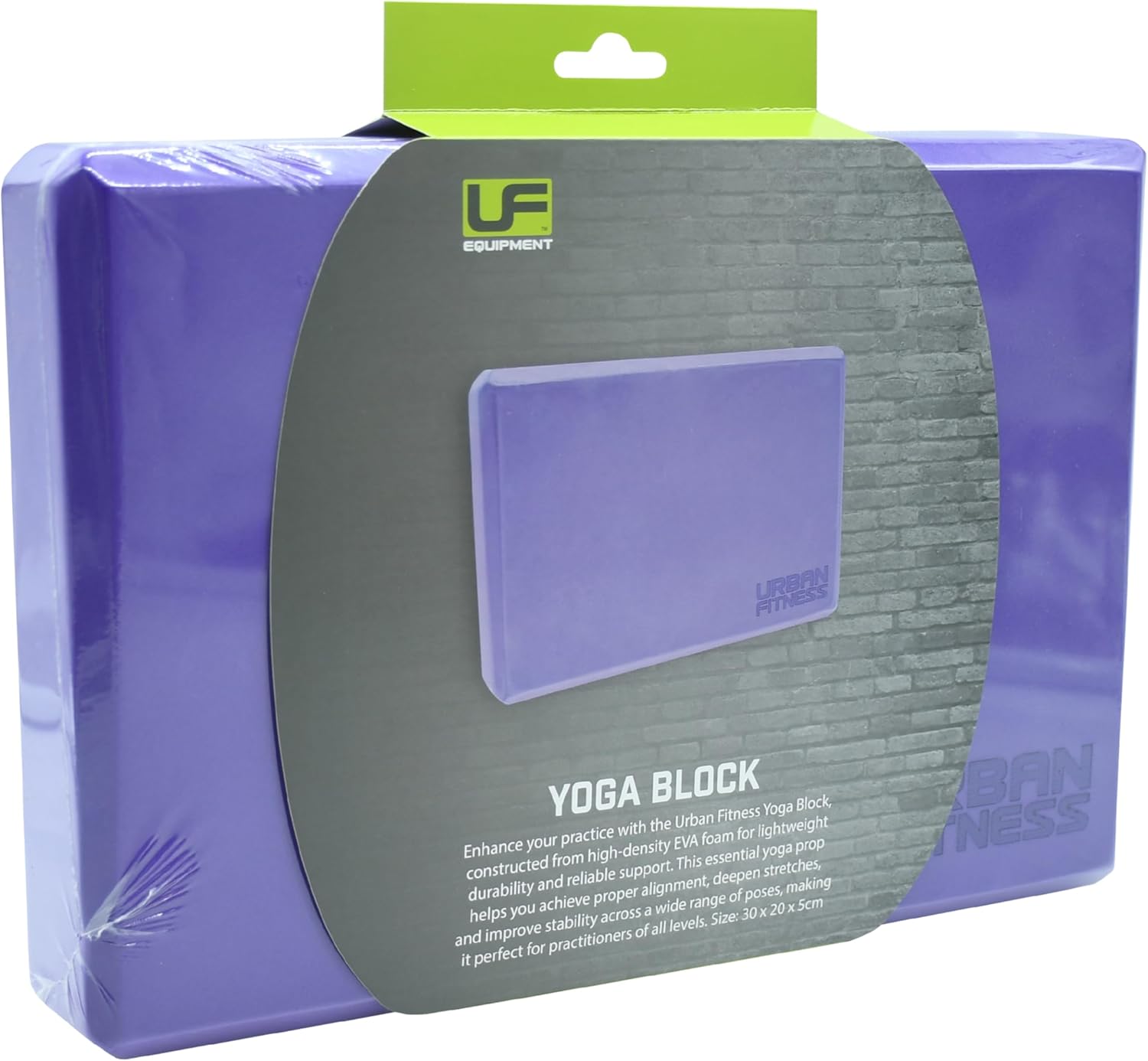 Yoga Block, High Density EVA Foam Support for Balance, Stretching and Stability, Non Slip Pilates Brick Lightweight for Home Gym Practice, Purple, 30 x 20 x 5 cm