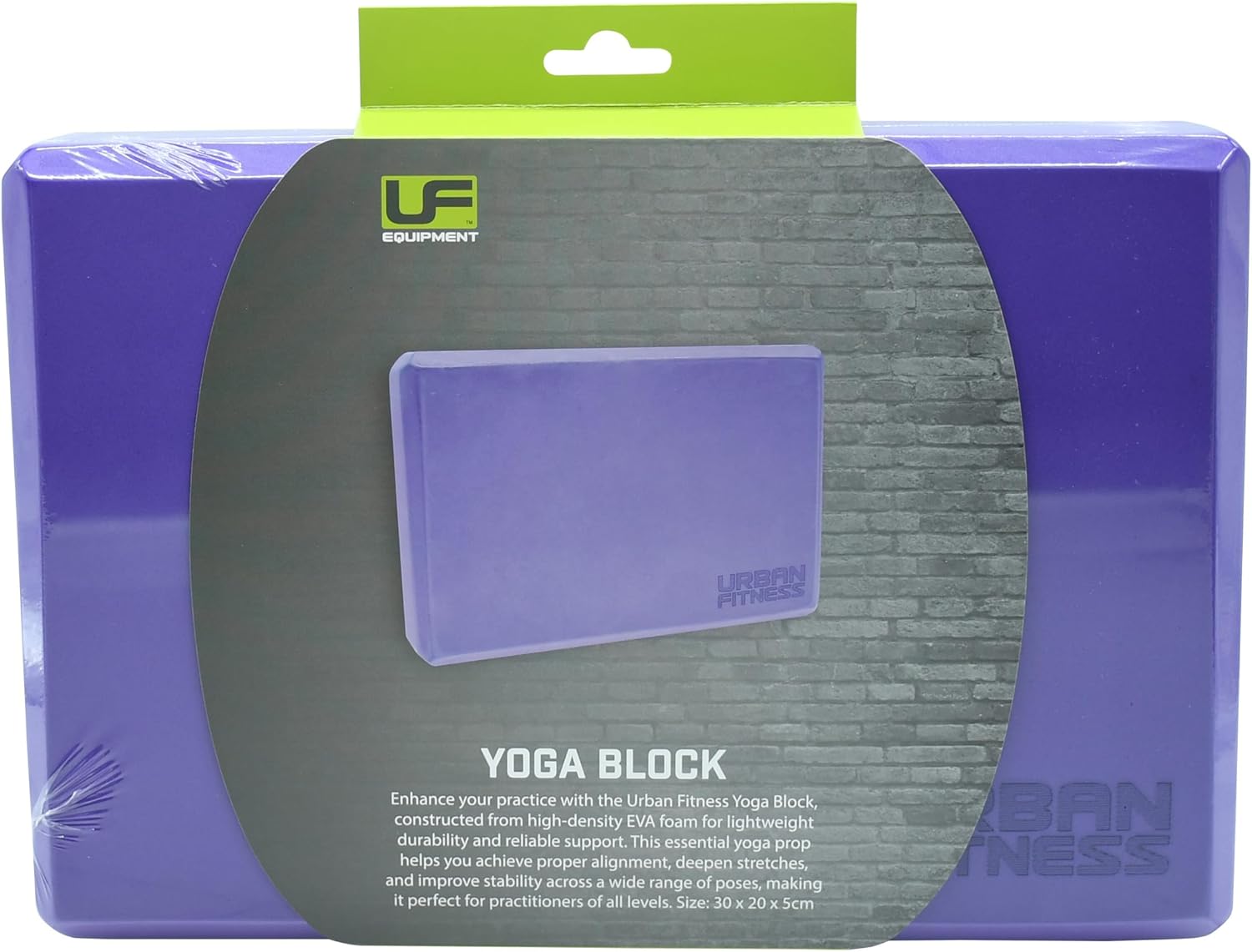 Yoga Block, High Density EVA Foam Support for Balance, Stretching and Stability, Non Slip Pilates Brick Lightweight for Home Gym Practice, Purple, 30 x 20 x 5 cm