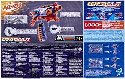 Hasbro Nerf Loadout Phantom Blitz Recon Blaster Blaster Phantom Blitz Recone, Dart Storage Accessories, Rotation 6 Darts, 14 Darts N14 Darts, Toys and Gifts for Kids