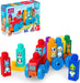 MEGA BLOKS First Builders Toddler Block Toys Set, Build & Match Animal Tractor with 30 Pieces, Learn Animals and Colors, Red and Blue, Ages 1+ Years, JKG33