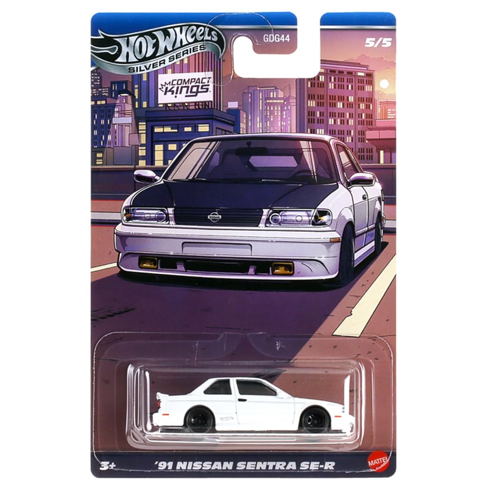Hot Wheels Silver Series '91 Nissan Sentra SE-R  Compact Kings 5/5, 1:64 Scale Diecast Toy Vehicle