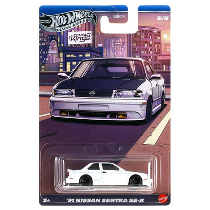 Hot Wheels Silver Series '91 Nissan Sentra SE-R  Compact Kings 5/5, 1:64 Scale Diecast Toy Vehicle