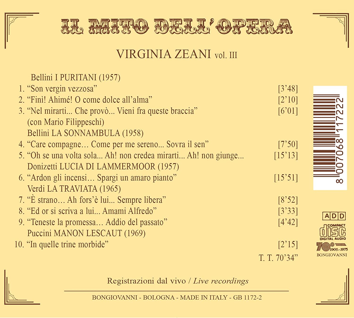 Virginia Zeani, Vol. 3