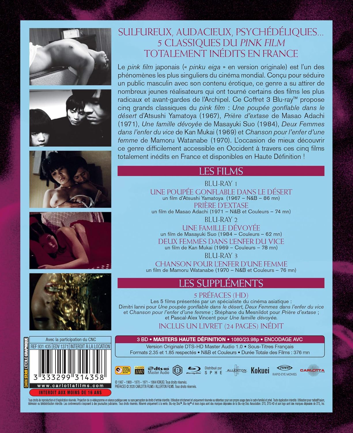 Coffret 5 pink films