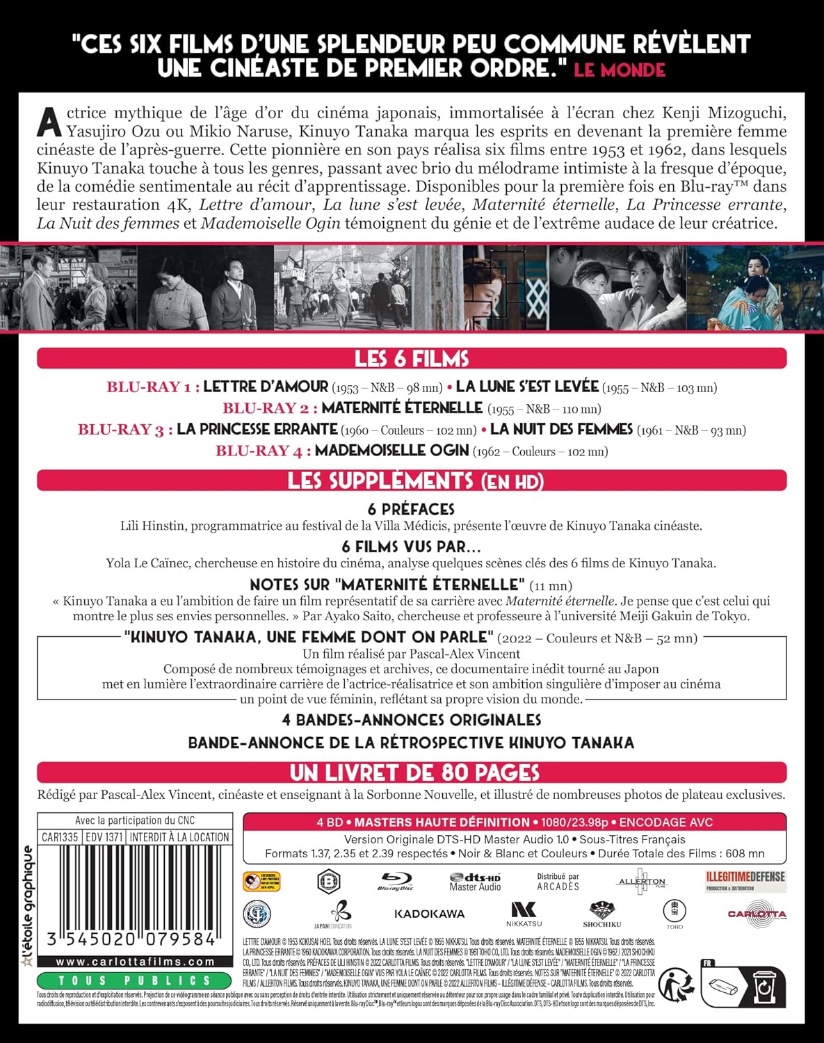 Kinuyo tanaka : réalisatrice de l'âge d'or du cinéma japonais - 6 films