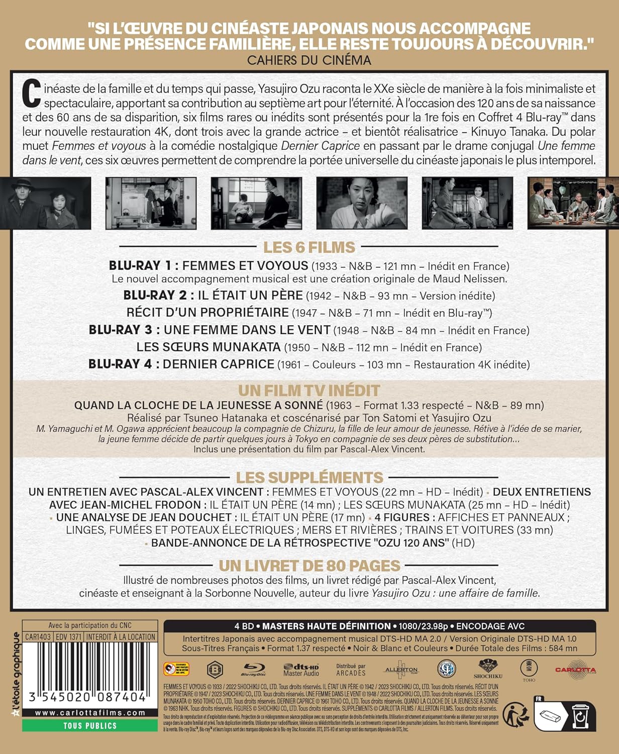 Yasujiro ozu - 6 films rares ou inédits