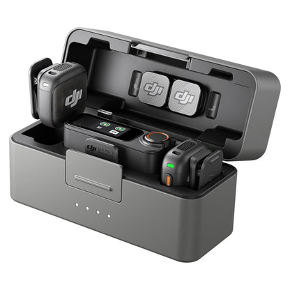 DJI Mic 3 (2 TX + 1 RX + Charging Case), Wireless Microphone for iPhone/Camera/Android, Ultralight, Adaptive Gain Control for Balanced Volume, Dual Band Anti-Interference, 28hrs Use, Vlog
