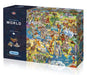 Gibsons Wonderful World 1000 Piece Jigsaw Puzzle for Adults – Illustrated Map of Planet Earth by Maria Rabinky – Colourful World Landmarks Design – Premium Sustainable Puzzle Made in the UK/EU
