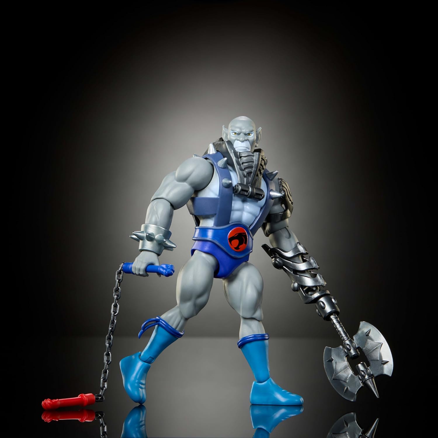 Masters of the Universe Origins & ThunderCats 5.5 Inch Posable Action Figure Panthro, 1980s Crossover Toy, Removable Armor, Mace, Axe & Collector Card, JMJ20