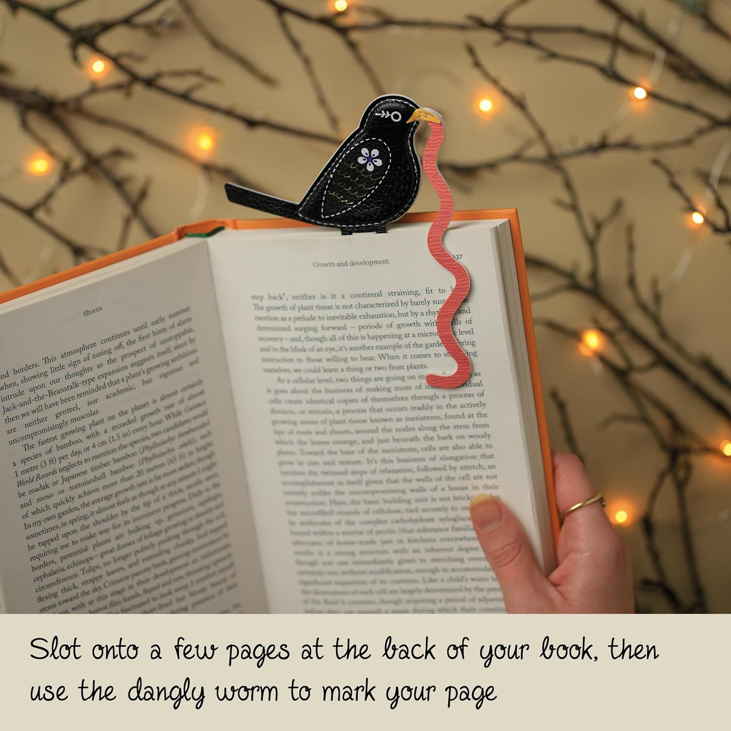 IF Early Bird Catches The Bookworm Bookmark, Faux Leather Bird Clip to Mark Your Page. for Book Lovers and Bird Lovers - Blackbird