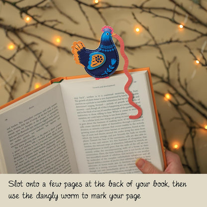IF Early Bird Catches The Bookworm Bookmark, Faux Leather Bird Clip to Mark Your Page. for Book Lovers and Bird Lovers - Chicken