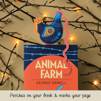 IF Early Bird Catches The Bookworm Bookmark, Faux Leather Bird Clip to Mark Your Page. for Book Lovers and Bird Lovers - Chicken