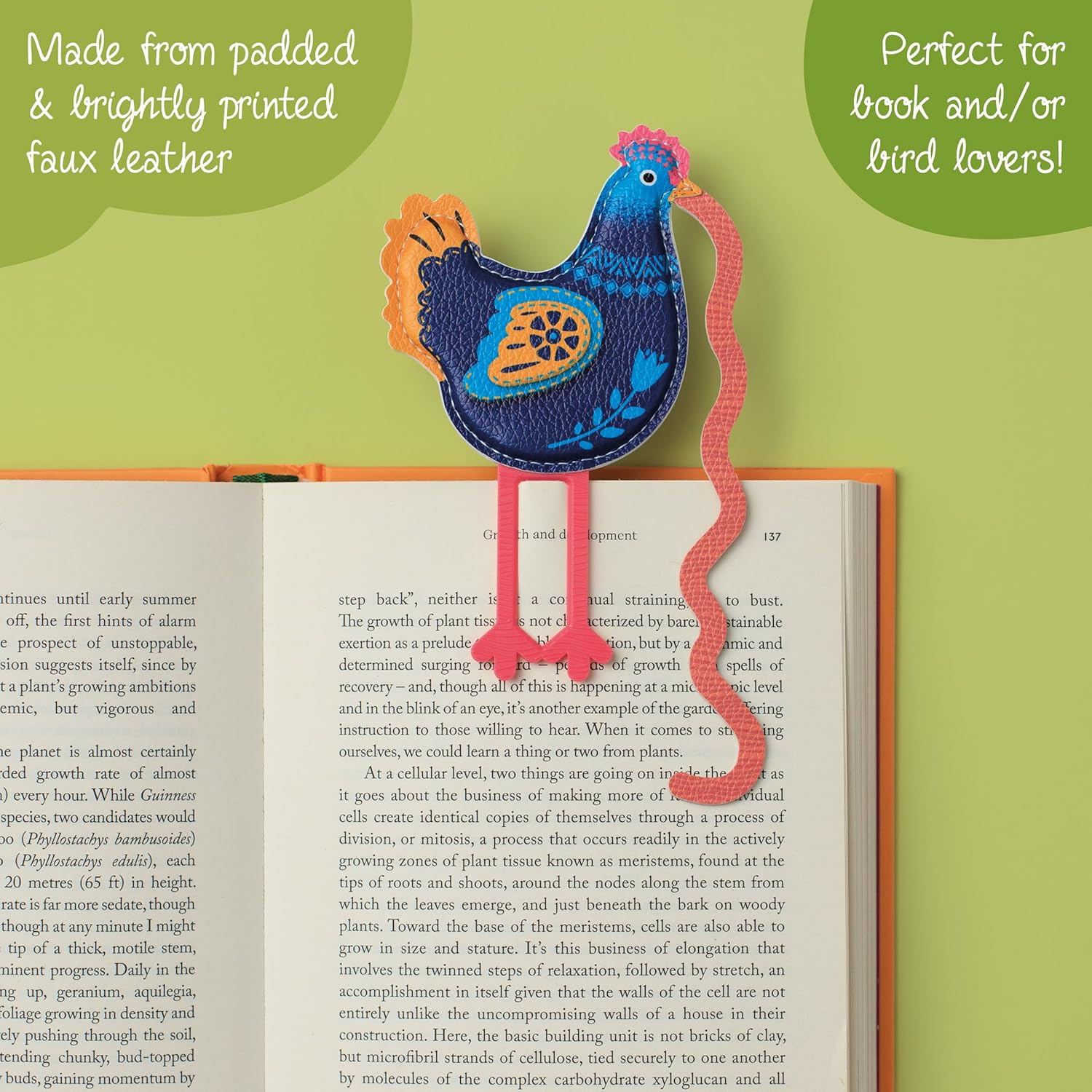 IF Early Bird Catches The Bookworm Bookmark, Faux Leather Bird Clip to Mark Your Page. for Book Lovers and Bird Lovers - Chicken