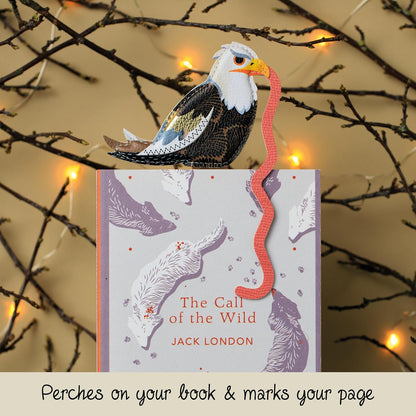 IF Early Bird Catches The Bookworm Bookmark, Faux Leather Bird Clip to Mark Your Page. for Book Lovers and Bird Lovers - Eagle