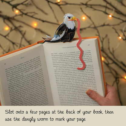 IF Early Bird Catches The Bookworm Bookmark, Faux Leather Bird Clip to Mark Your Page. for Book Lovers and Bird Lovers - Eagle