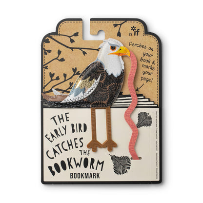 IF Early Bird Catches The Bookworm Bookmark, Faux Leather Bird Clip to Mark Your Page. for Book Lovers and Bird Lovers - Eagle