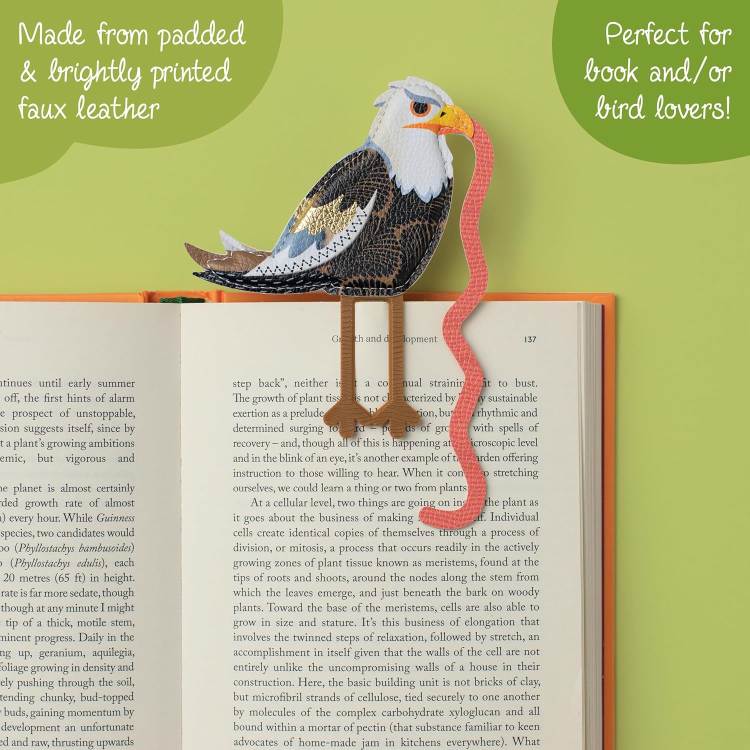 IF Early Bird Catches The Bookworm Bookmark, Faux Leather Bird Clip to Mark Your Page. for Book Lovers and Bird Lovers - Eagle
