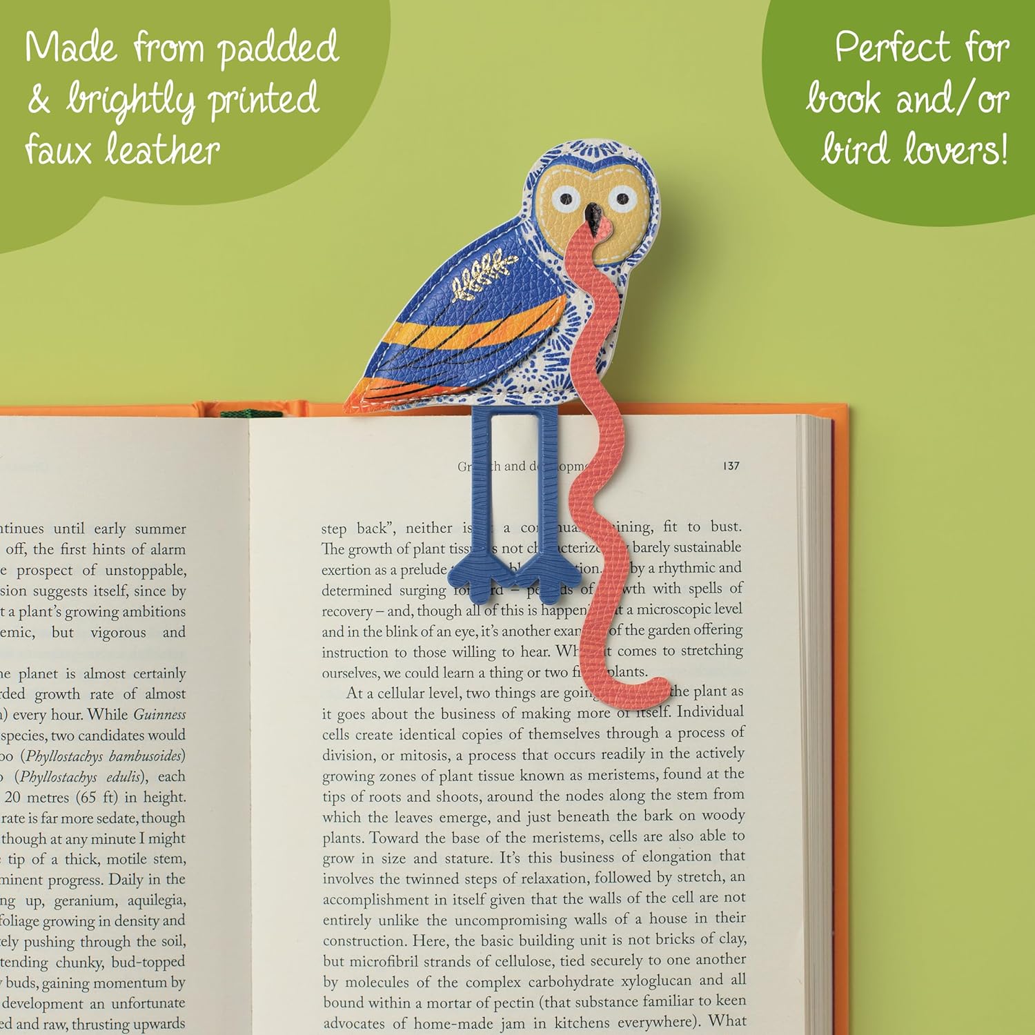 IF Early Bird Catches The Bookworm Bookmark, Faux Leather Bird Clip to Mark Your Page. for Book Lovers and Bird Lovers - Owl