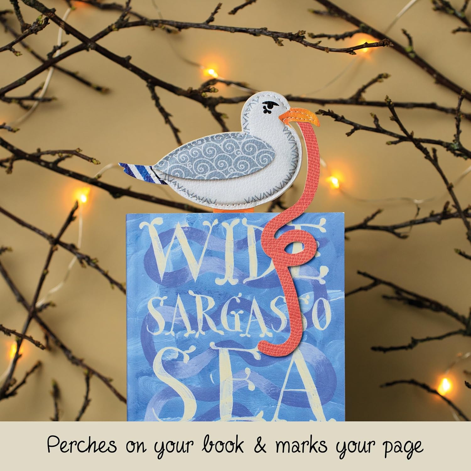 IF Early Bird Catches The Bookworm Bookmark, Faux Leather Bird Clip to Mark Your Page. for Book Lovers and Bird Lovers - Seagull
