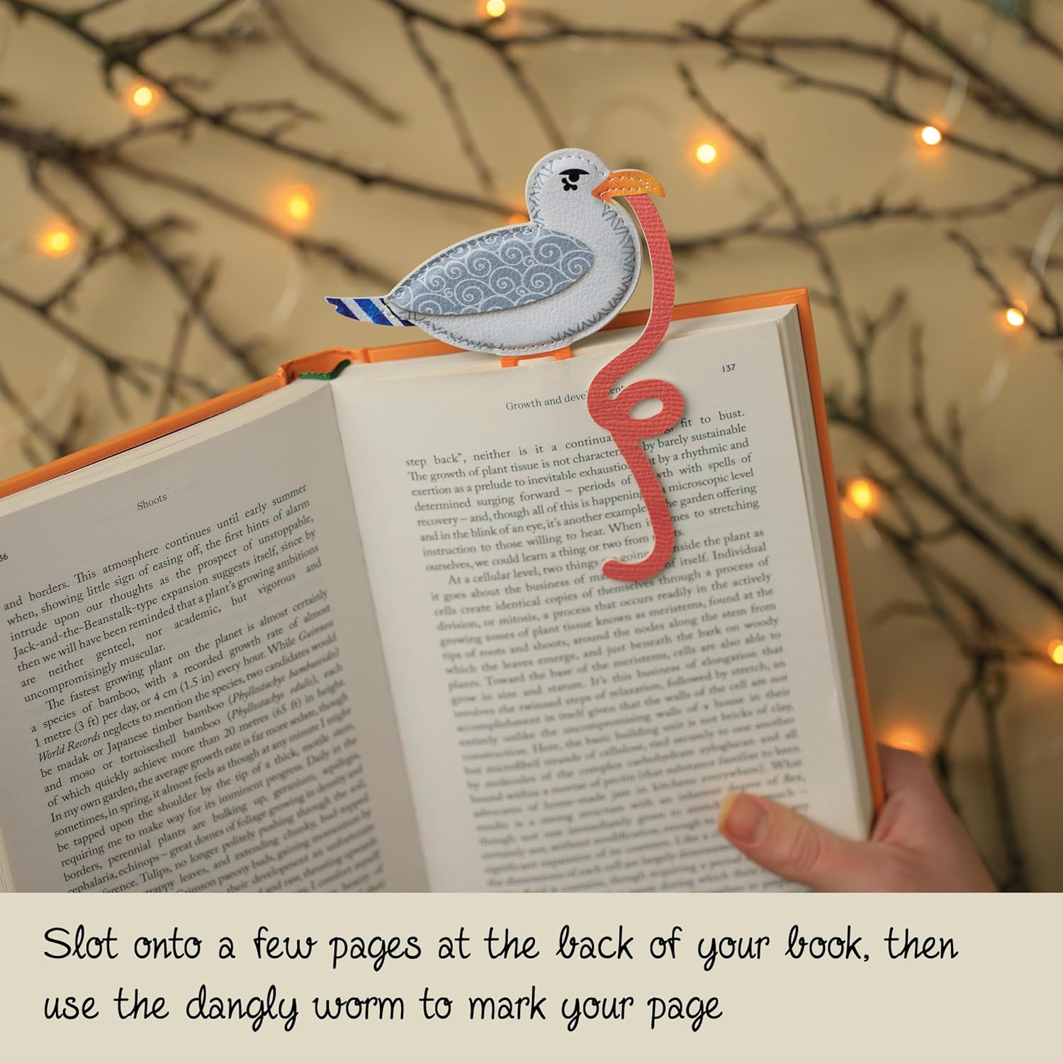 IF Early Bird Catches The Bookworm Bookmark, Faux Leather Bird Clip to Mark Your Page. for Book Lovers and Bird Lovers - Seagull