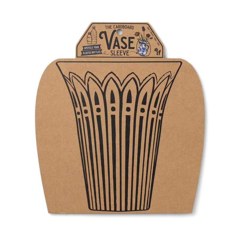 IF Decorative Vase Sleeve - Home decor - upcycle plastic bottles by covering them. Double sided cardboard cover - two vase designs per pack - Cut Glass