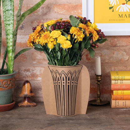 IF Decorative Vase Sleeve - Home decor - upcycle plastic bottles by covering them. Double sided cardboard cover - two vase designs per pack - Cut Glass