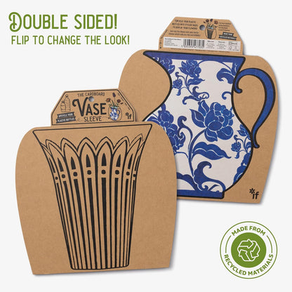 IF Decorative Vase Sleeve - Home decor - upcycle plastic bottles by covering them. Double sided cardboard cover - two vase designs per pack - Cut Glass