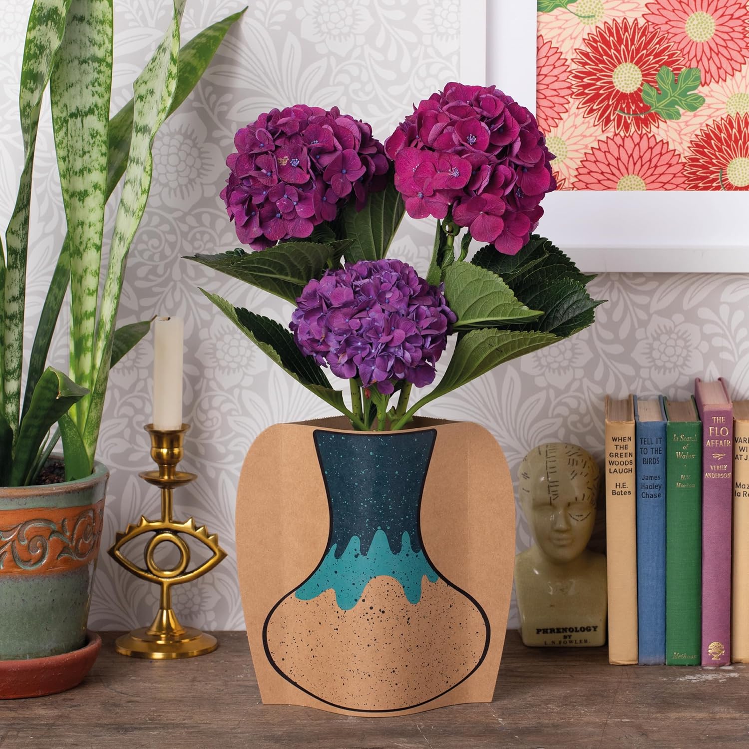 IF Decorative Vase Sleeve - Home decor - upcycle plastic bottles by covering them. Double sided cardboard cover - two vase designs per pack - Drippy Glaze