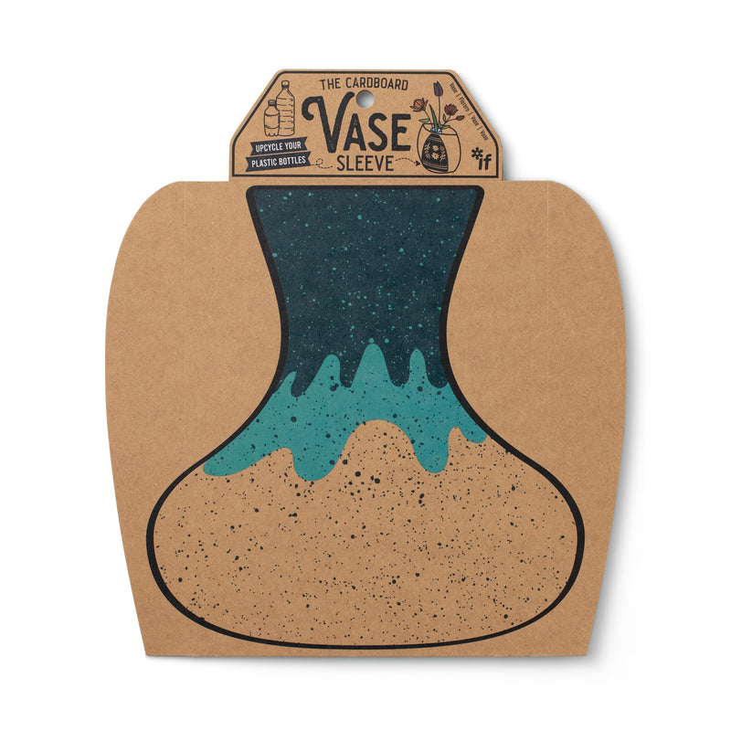 IF Decorative Vase Sleeve - Home decor - upcycle plastic bottles by covering them. Double sided cardboard cover - two vase designs per pack - Drippy Glaze