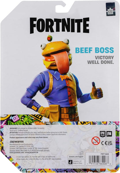 Fortnite Legendary Beef Boss – Figurine articulée de 15,2 cm avec Outil de récolte, Bling arrière et Code pour Article virtuel Bonus
