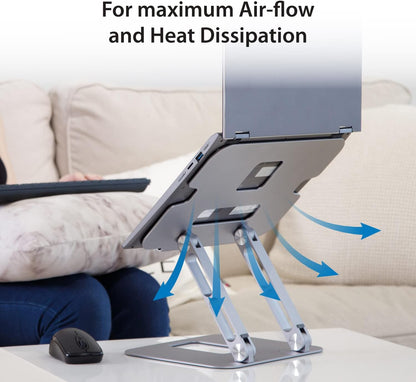 j5create Multi-Angle Aluminium Laptop Stand, Ergonomische Notebook Stand, Geschikt voor MacBook, Dell, HP, Lenovo, Voor de meeste laptops tot 16 inch (JTS127